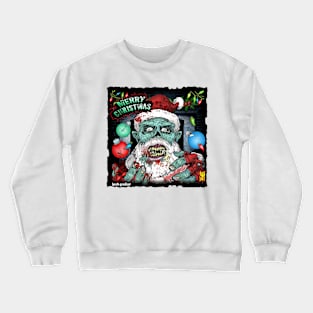 Santa Zombie wants Brains by Grafixs© / Miguel Heredia Crewneck Sweatshirt